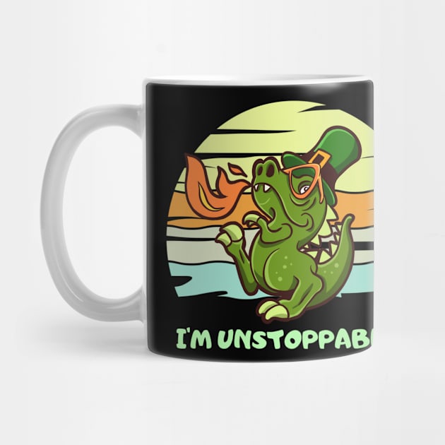 Funny I'm Unstoppable T Rex ( st patrick days ) by Draw One Last Breath Horror 